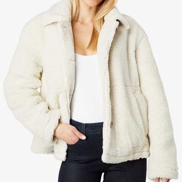 Lucky Brand Jacket Trucker Sherpa Teddy Jacket Fully Lined Oversized NEW - Picture 1 of 12